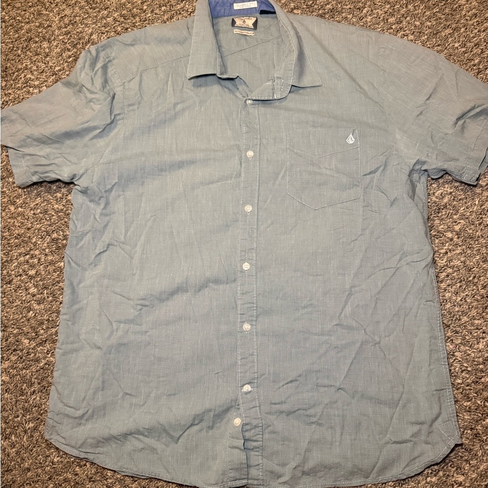 Volcom Men's Casual Green Button Down XL Shirt